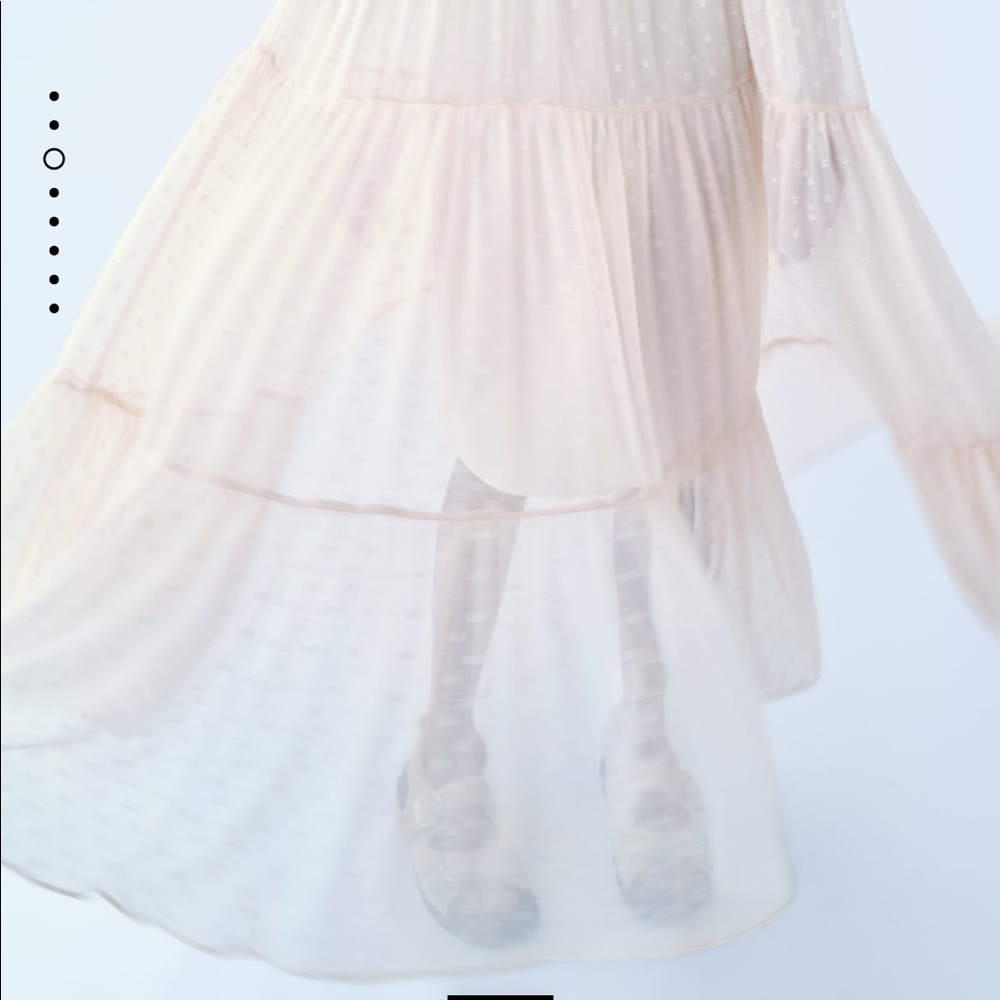 Zara White Swiss Dot Maxi Dress - Picture 13 of 15